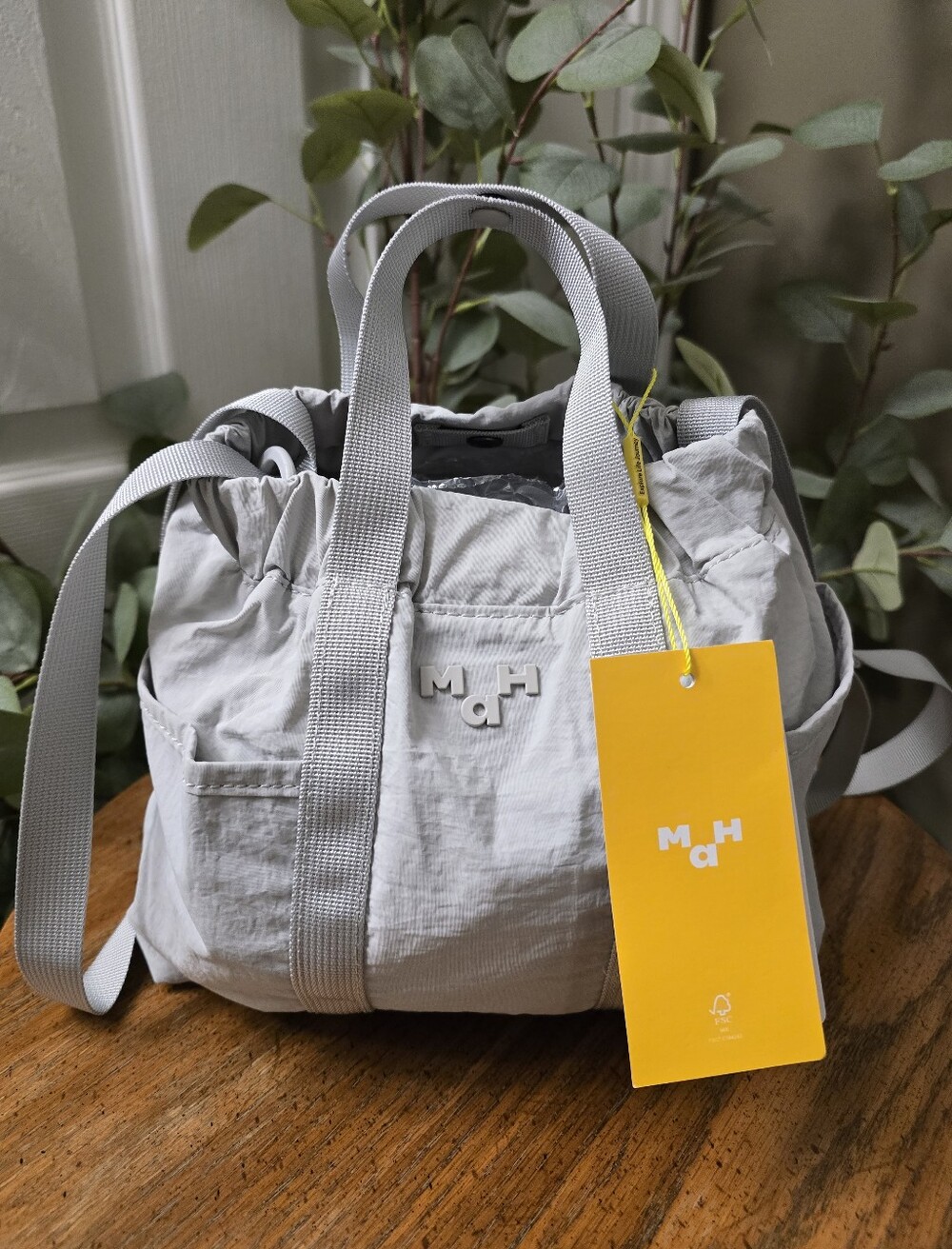 MAH Siro Go Cross Crossbody Bag Light Gray Nylon NWT